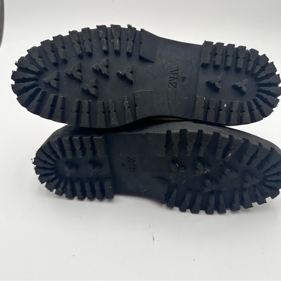 Zara Womens EU 40/ US 9.5 Platform Chelsea Combat Boots Ivory Cream Pull On - Picture 7 of 10